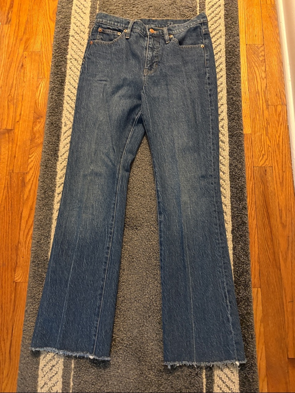 J. Crew Dark Blue High-Rise Flare Jeans